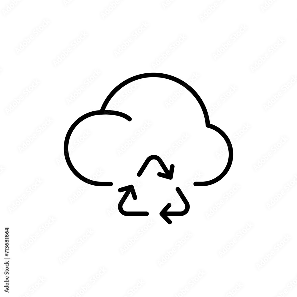Cloud recycle outline icons, minimalist vector illustration ,simple transparent graphic element .Isolated on white background Cloud recycle outline icons, minimalist vector illustration ,simple transparent graphic element .Isolated on white background