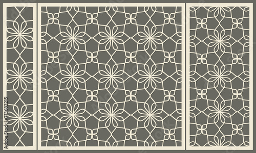 Abstract geometric floral pattern. Template, stencil for cutting out plywood, wood, plastic, cardboard and metal.