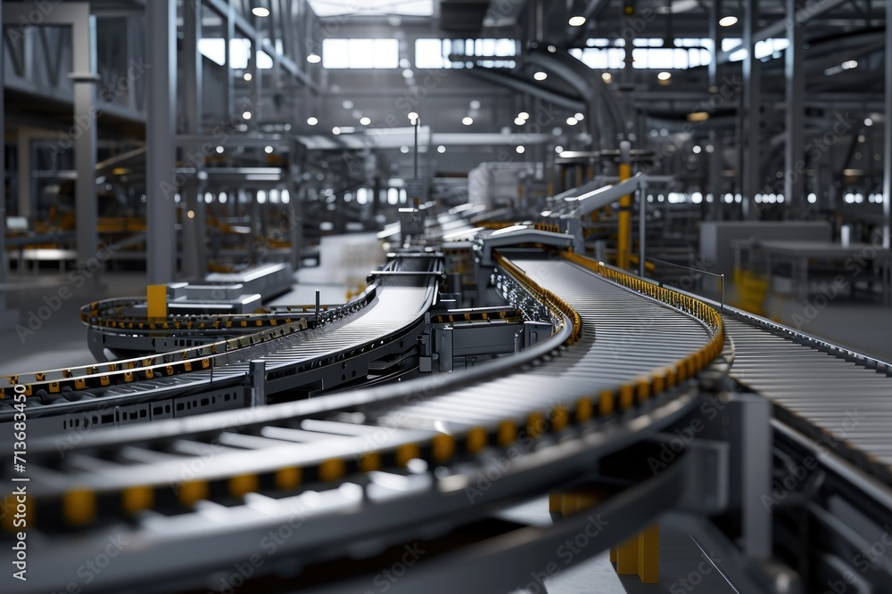 Conveyor belts and machinery in a food processing plant