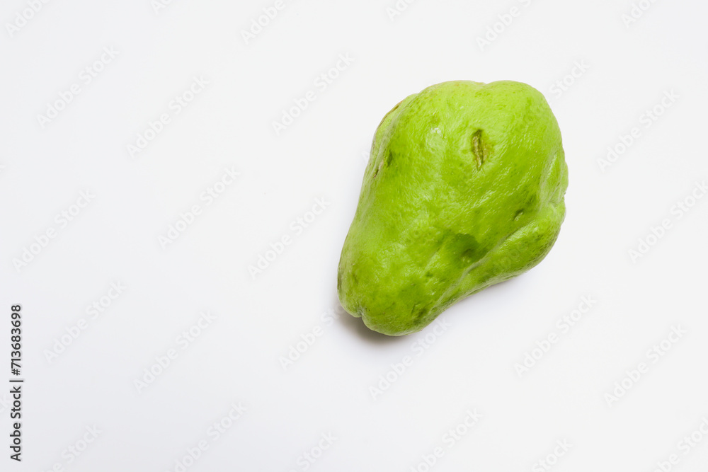 Labu Frute Chayote fruit isolated on white background, its well known in Indonesia ...