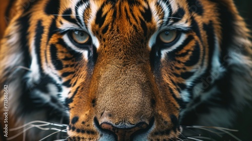 Close up Shot of Tiger Face, International Tiger Day. World Wildlife Day