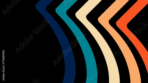 retro vintage 70s style stripes background poster lines. shapes vector design graphic 1970s retro background. abstract stylish 70s era line frame illustration. banner  cover  flyer  card  brochure.