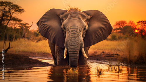 Dromantic Wilderness: An Evening Glimpse of an Elephant in its Forest Habitat © Joe