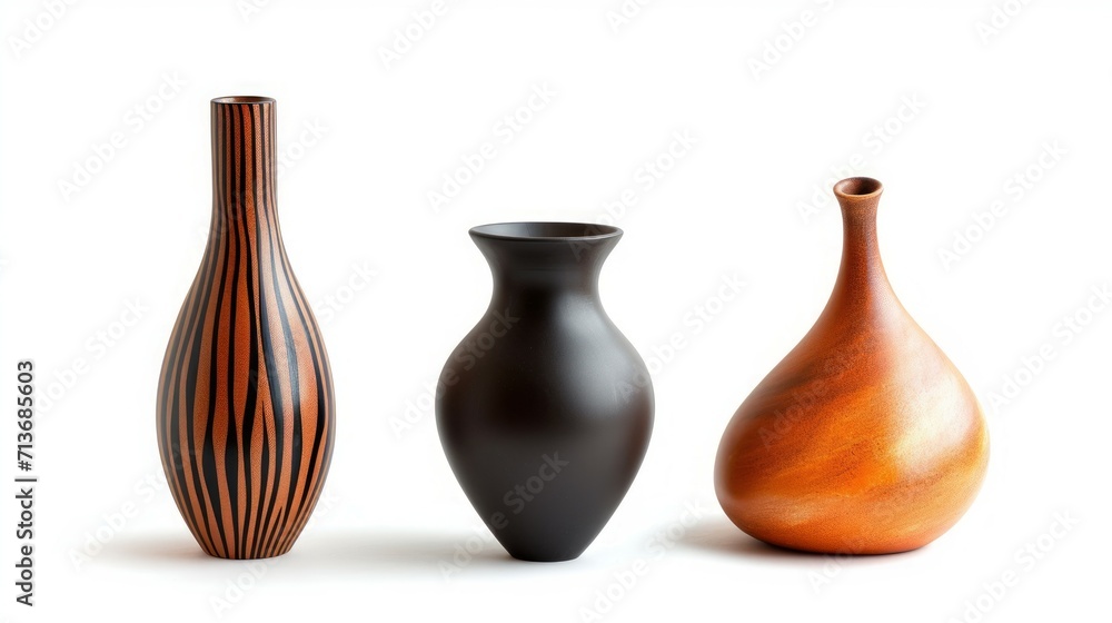 Lifestyle concept: A close-up and front view, a realistic photography of collection of three modern design knick-knacks, isolated on white background, with nature and soft studio lighting... Lifestyle concept: A close-up and front view, a realistic photography of collection of three modern design knick-knacks, isolated on white background, with nature and soft studio lighting...