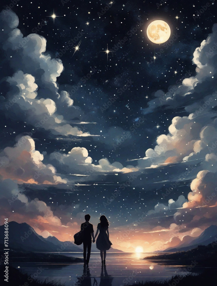 Fototapeta premium Night Sky by AI I Looked