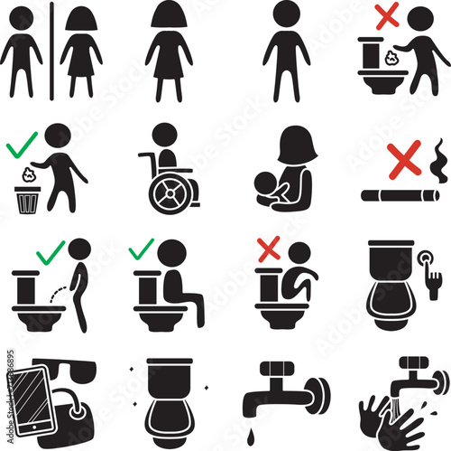 bundle sign silhouette of toilet clip art