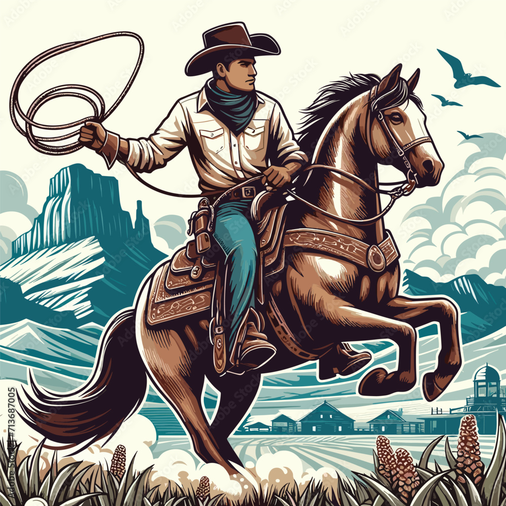 cowboy riding horse cowboy riding horse