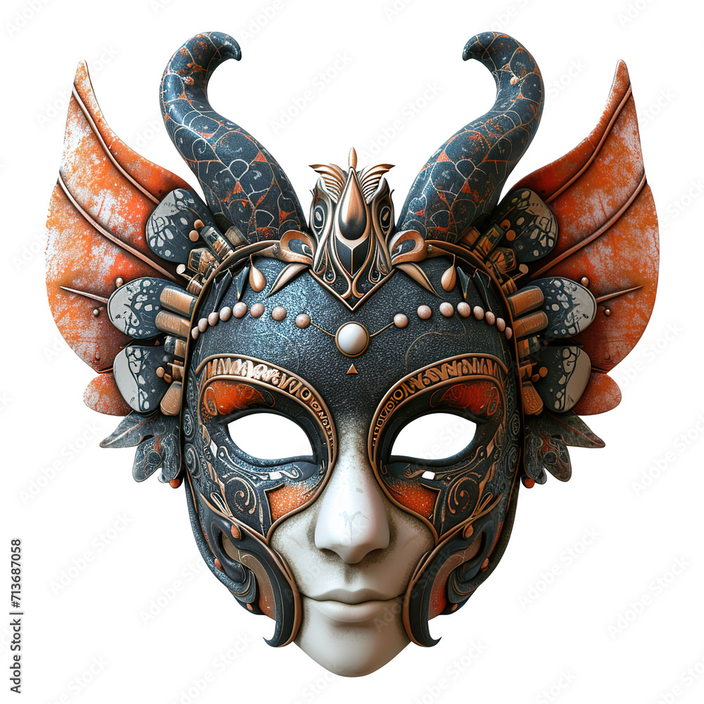 3d carnival animal mask, shaders, textures, white background png