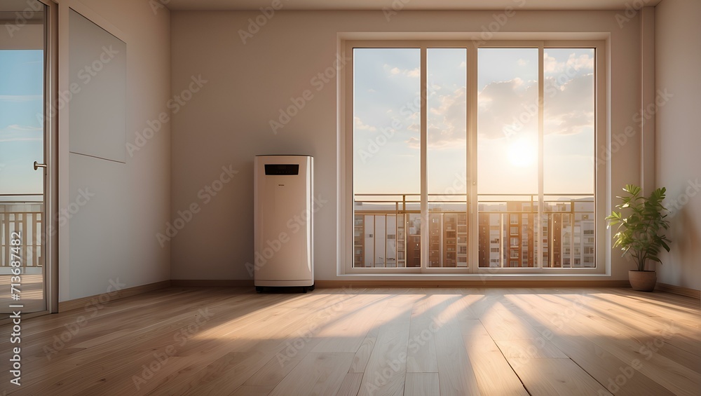 Empty room with an air conditioning appliance 
