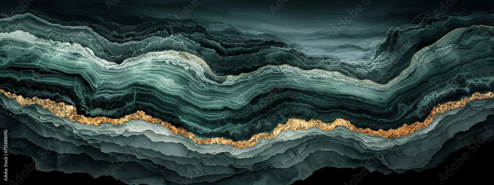 Gilded Jungle, A Mesmerizing Abstract Masterpiece, With Gold and Green Hues Gilded Jungle, A Mesmerizing Abstract Masterpiece, With Gold and Green Hues