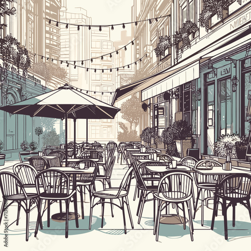 outdoor cafe in the city