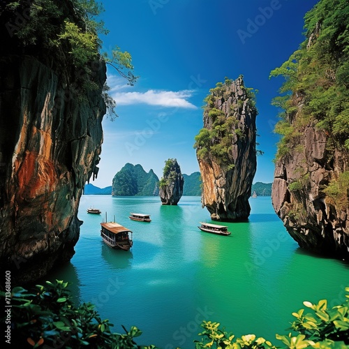 Khao Phing Kan Phi stone in Thailand photo
