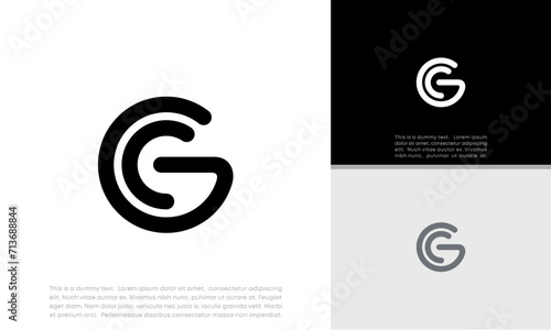 Initials G logo design. Initial Letter Logo. Innovative high tech logo template.	
