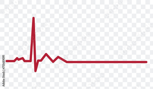 Red heartbeat icon. Vector illustration. Heartbeat sign in flat design. eps 10	