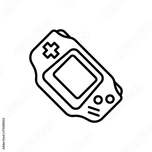 Handheld console outline icons, minimalist vector illustration ,simple transparent graphic element .Isolated on white background