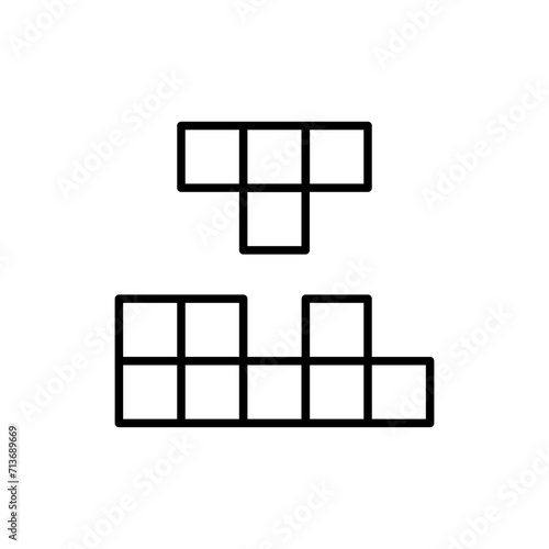 Tetris outline icons, minimalist vector illustration ,simple transparent graphic element .Isolated on white background