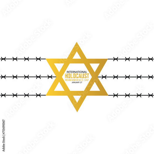 International Holocaust Remembrance Day vector. Star of David . January 27. Important day