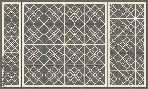Geometric pattern, stained glass window. Template, stencil for cutting out plywood, wood, plastic, cardboard and metal.