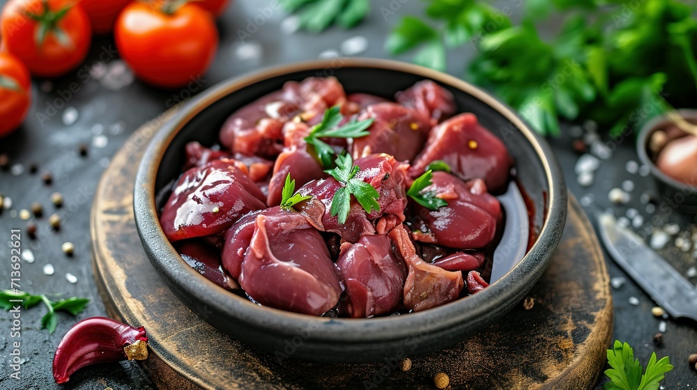 Raw chicken hearts for cooking Raw chicken hearts for cooking