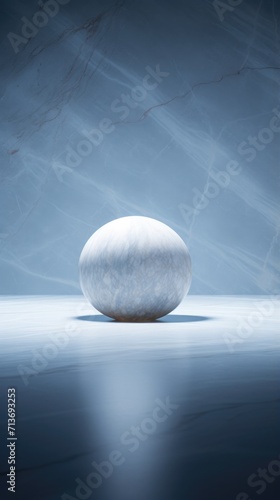 A white ball sitting on top of a table. Generative AI.