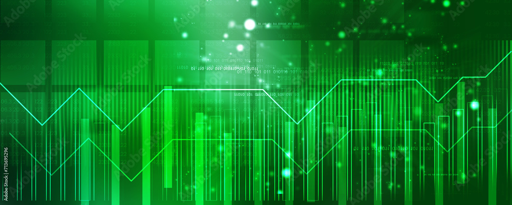 Fototapeta premium 2d rendering Stock market online business concept. business Graph 