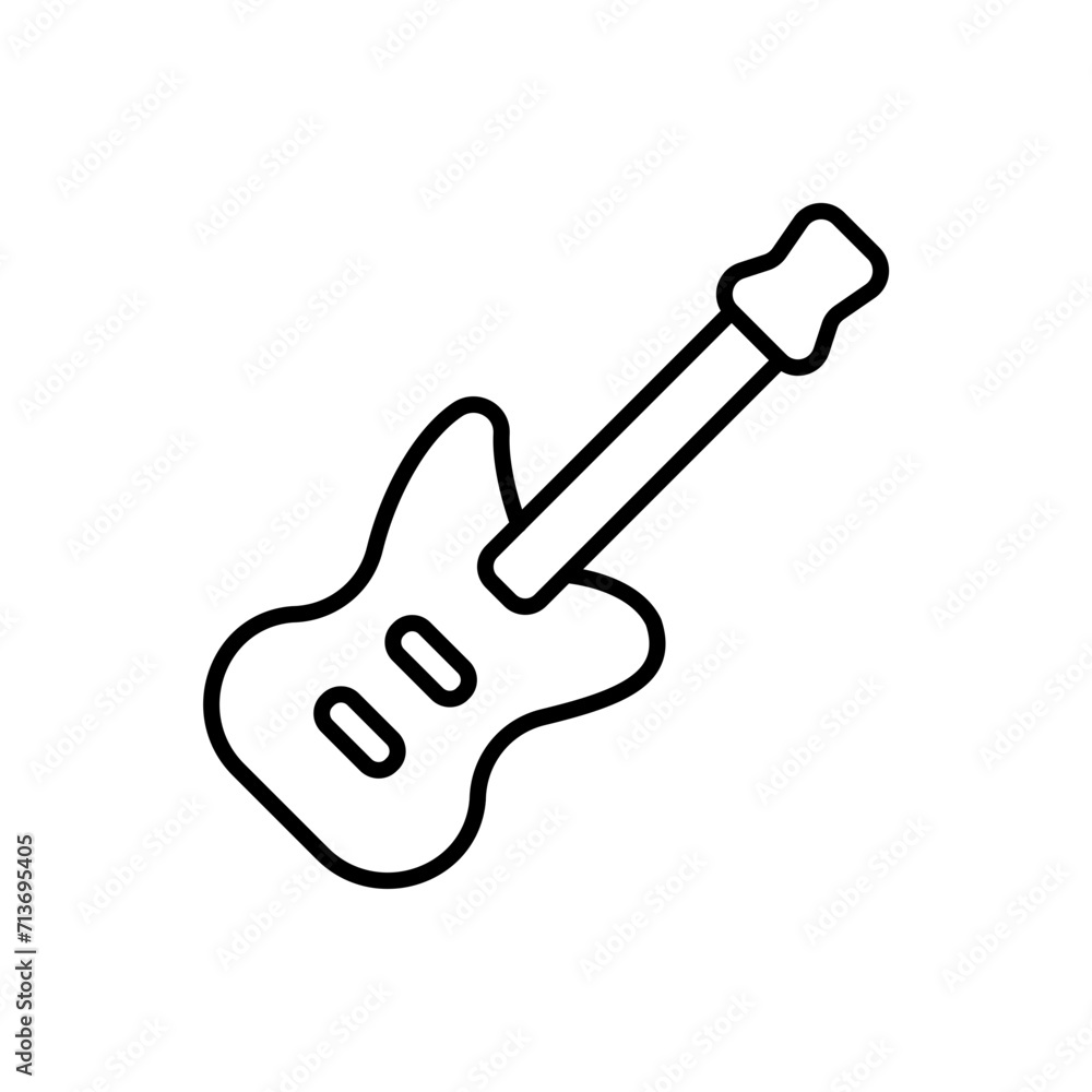 Electric guitar outline icons, minimalist vector illustration ,simple transparent graphic element .Isolated on white background Electric guitar outline icons, minimalist vector illustration ,simple transparent graphic element .Isolated on white background