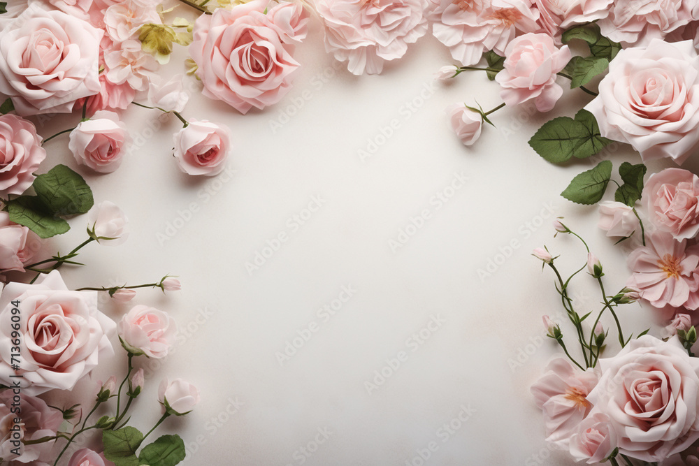 top view roses flowers fram top view roses flowers fram