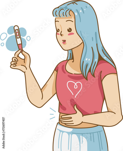 woman taking pregnancy test