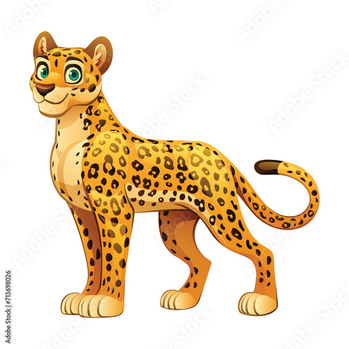 Leopard cartoon illustration isolated on white background