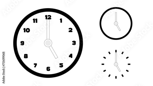 Clock icon, minimal style. arrow show number. on the white background