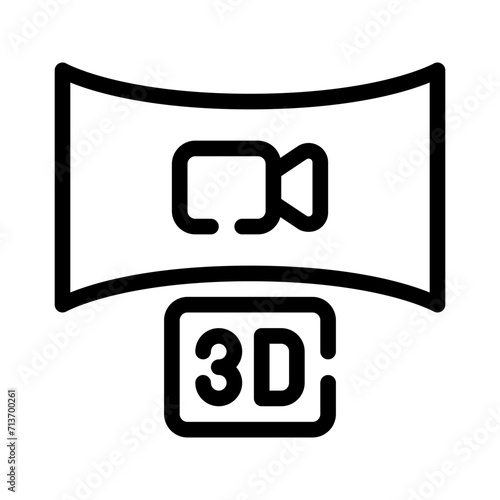 3d video line icon