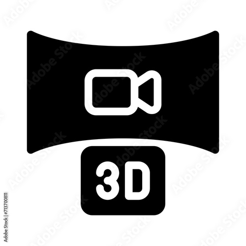 3d video glyph icon