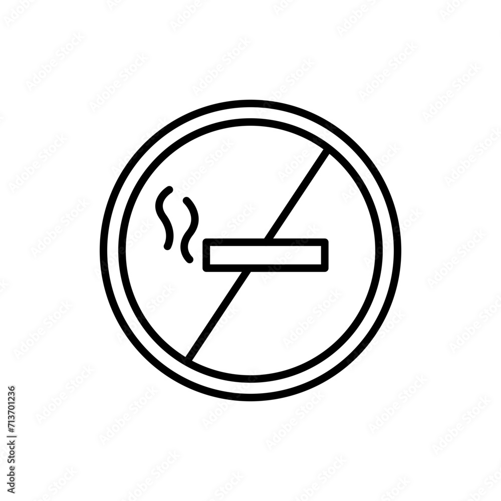 No smoking outline icons, minimalist vector illustration ,simple transparent graphic element .Isolated on white background No smoking outline icons, minimalist vector illustration ,simple transparent graphic element .Isolated on white background