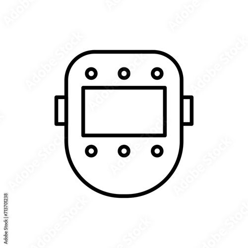 Welding mask outline icons, minimalist vector illustration ,simple transparent graphic element .Isolated on white background
