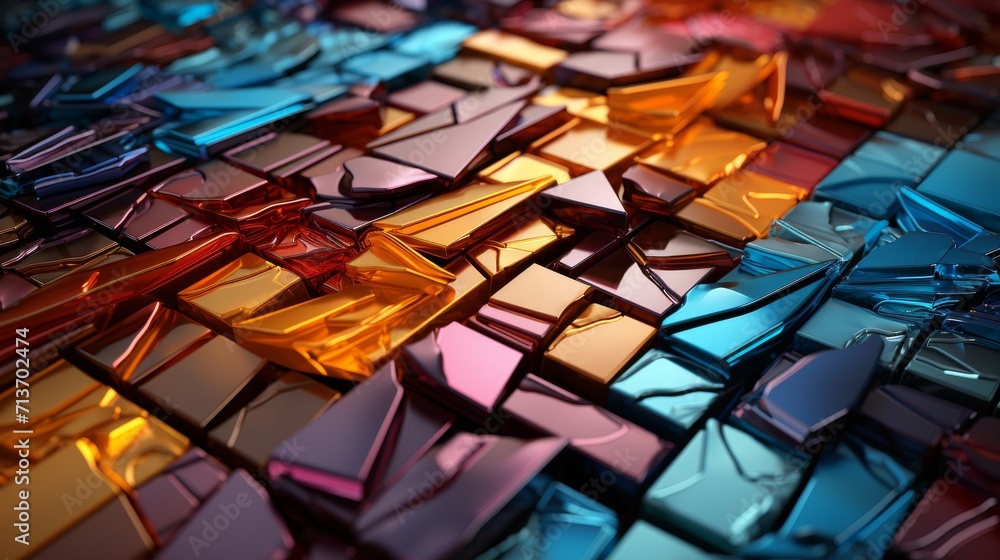 Colorful abstract glass shards