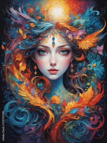 Woman Beautiful Creative Color