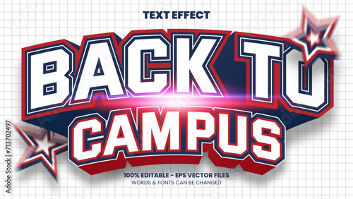 Editable Back to Campus Text Effect Template photo