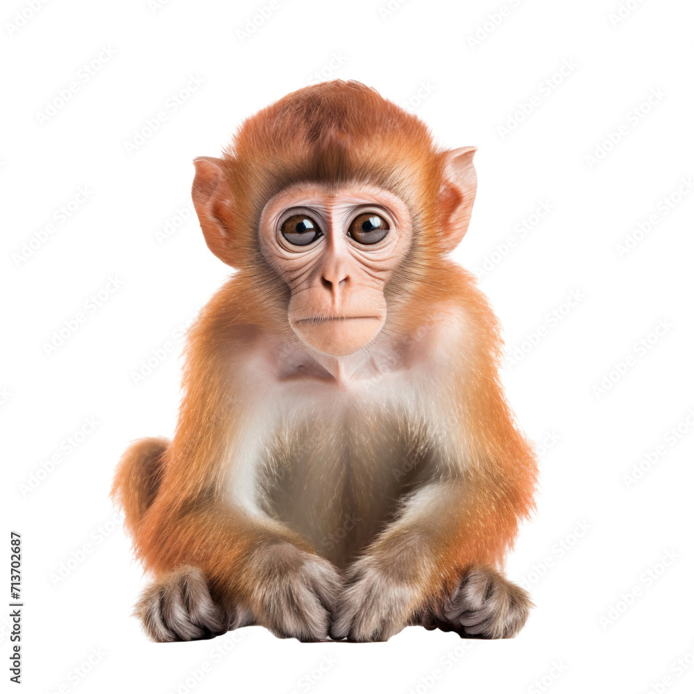 Portrait of a cute baby monkey isolated on white background Portrait of a cute baby monkey isolated on white background