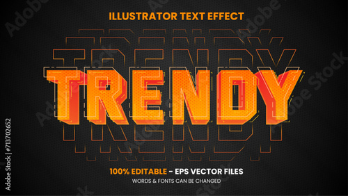 Editable Trendy Text Effect Template