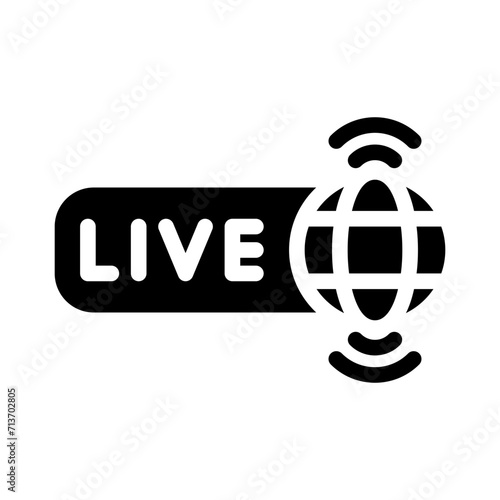 live streaming glyph icon