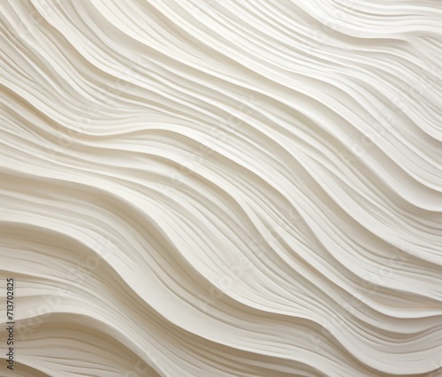A contemporary relief art with white curvilinear ridges. Generative AI.