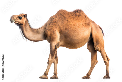 Arabian camel isolated on white, transparent background