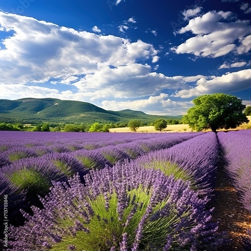 Luberon Regional Nature Park: Provence, France Regional Natural Park in Francelavender field in region. acres of blooming lavender plants. 