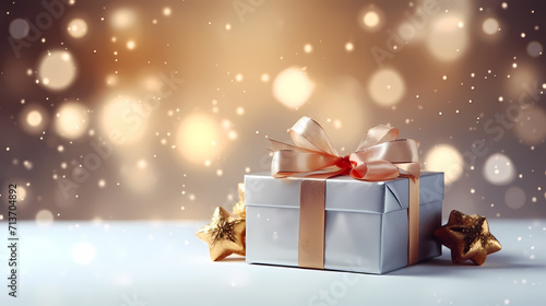 Gift background with copy space for Christmas gifts, holiday or birthday © xuan