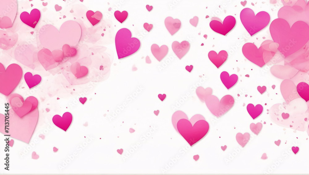 Valentine's day background with pink hearts. Vector illustration.