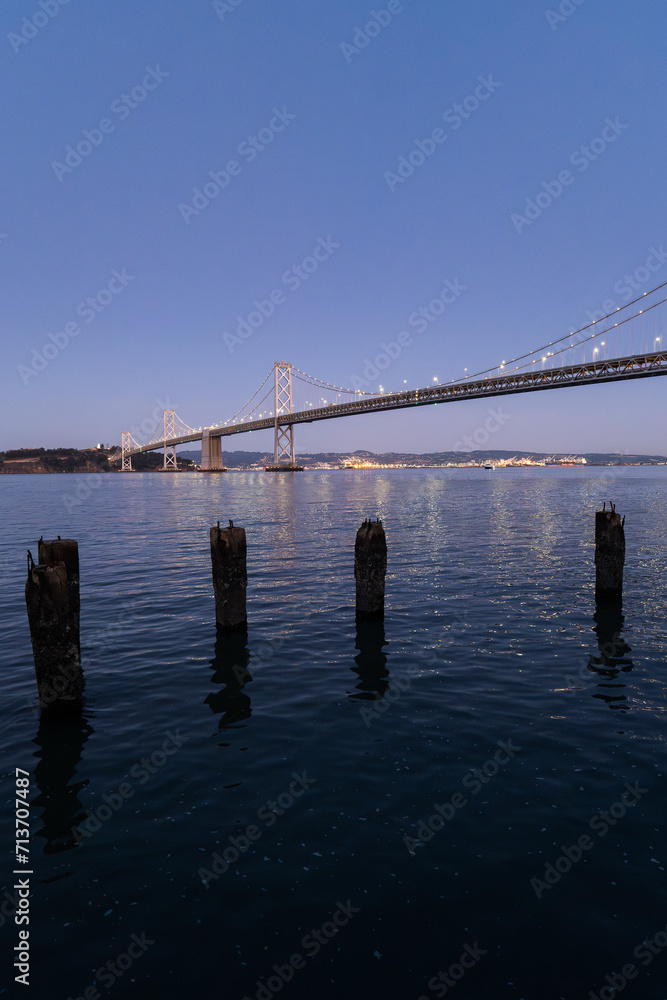 Sunset View of the San Francisco Bay Bridge from the Piers