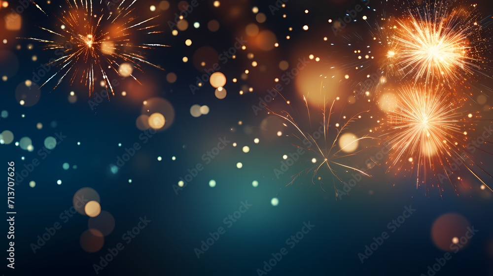 Obraz premium Fireworks background for celebration, holiday celebration concept