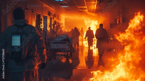 fire accident Inside the patient room of modern hospitals generative ai