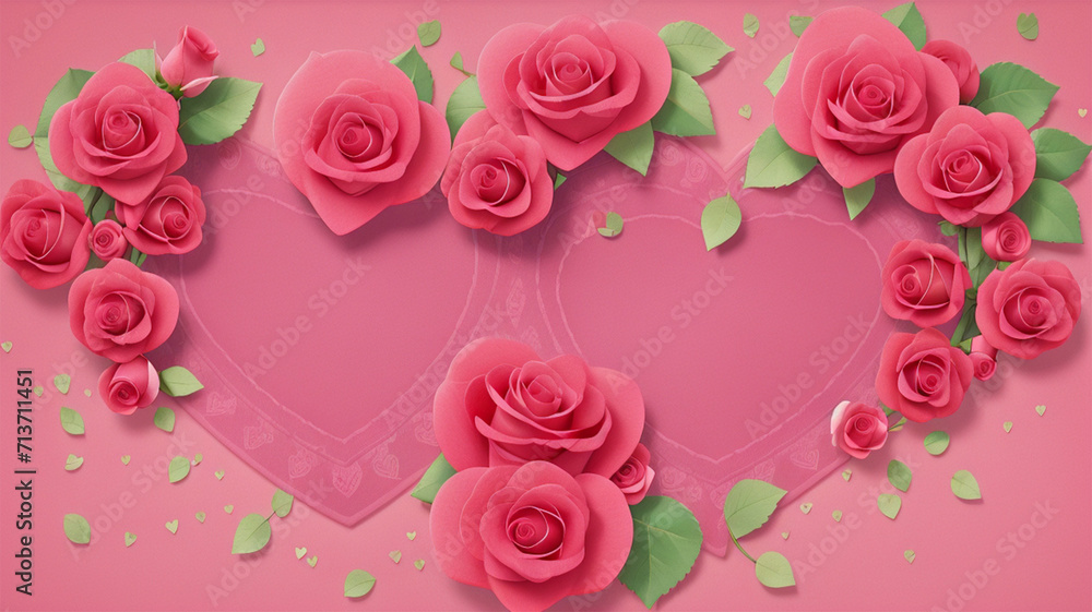 Valentine's Day or Mother's Day with gift heart flower background. Valentine's Day or Mother's Day with gift heart flower background.
