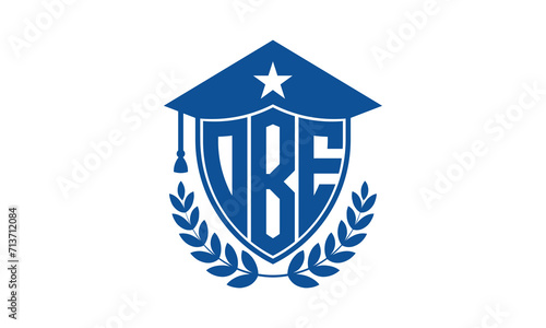 OBE three letter iconic academic logo design vector template. monogram, abstract, school, college, university, graduation cap symbol logo, shield, model, institute, educational, coaching canter, tech